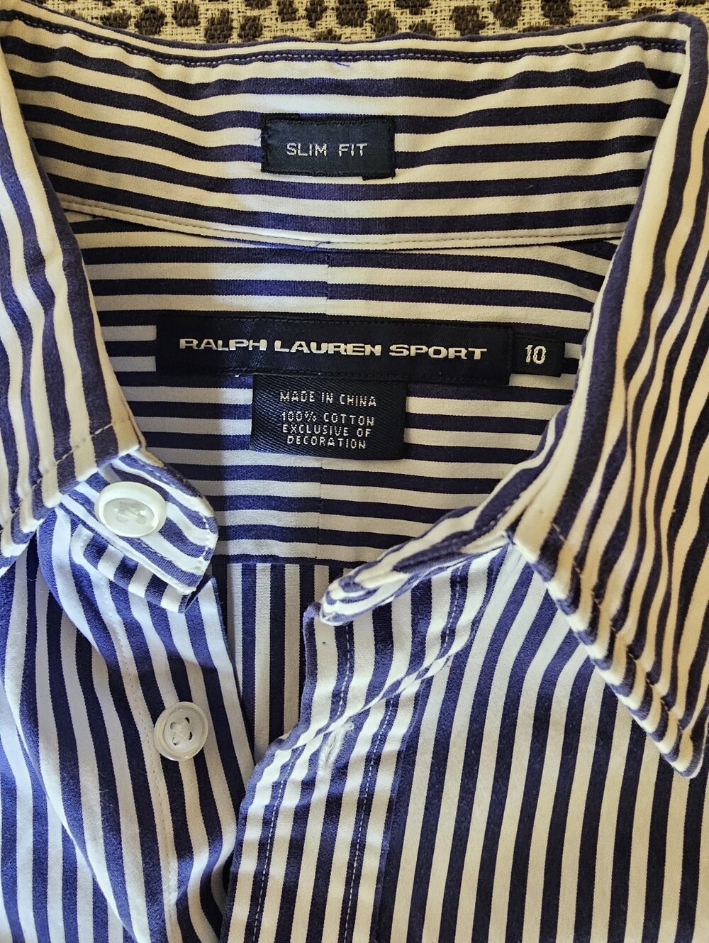 Ralph Lauren Sport tailored stripe button down blouse
